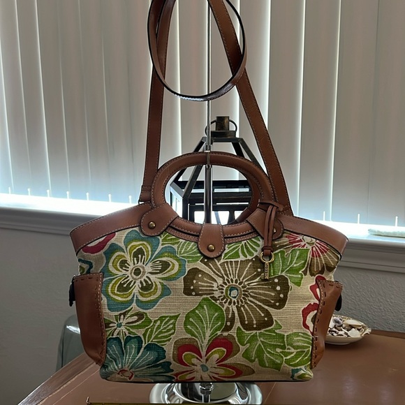 Fossil Hawaiian print bag with original key and long strap GUC - Picture 5 of 7